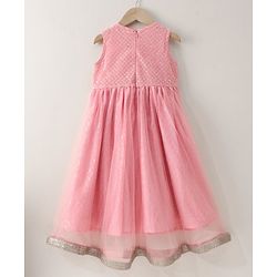 Babyhug Sleeveless Printed Ethnic Dress- Pink