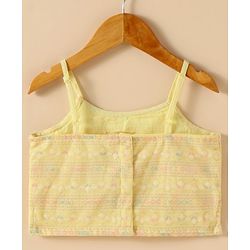 Babyhug Singlet Sleeves Woven Choli & Lehenga With Dupatta Floral Embroidery - Yellow
