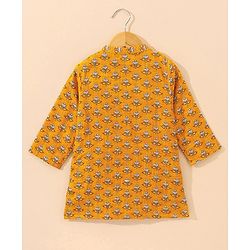 Babyhug Full Sleeves Kurta & Pyjama Set Printed- Yellow