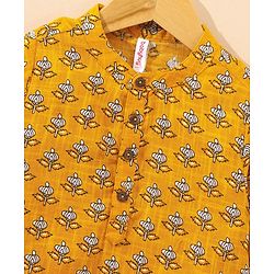 Babyhug Full Sleeves Kurta & Pyjama Set Printed- Yellow