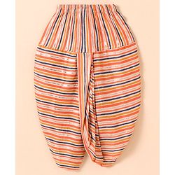Babyhug Cotton Woven Full Sleeves Kurta & Dhoti Set Ethnic Print - Peach