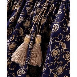 Babyhug Sleeveless Woven Choli & Lehenga With Dupatta Embroidered & Sequinned - Navy Blue