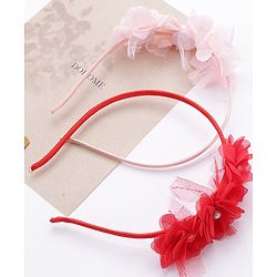 Babyhug Hair Bands Multicolor Pack of 2 - Red and Peach