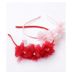 Babyhug Hair Bands Multicolor Pack of 2 - Red and Peach