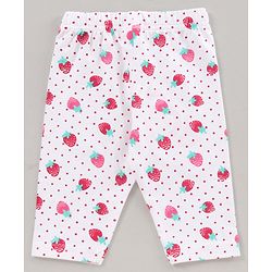 Babyhug Three Fourth Length Lycra Printed Leggings Pack Of 3 - Multicolor