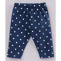Babyhug Three Fourth Length Cotton Floral Printed Leggings - Pink & Blue
