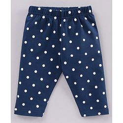 Babyhug Three Fourth Length Cotton Floral Printed Leggings - Pink & Blue