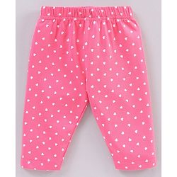 Babyhug Three Fourth Length Cotton Floral Printed Leggings - Pink & Blue