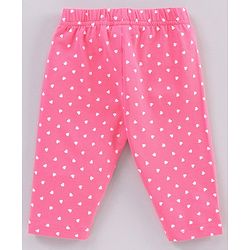 Babyhug Three Fourth Length Cotton Floral Printed Leggings - Pink & Blue