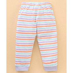 Babyhug Full Sleeves Nightwear Pyjama Set Elephant Print - Purple Blue