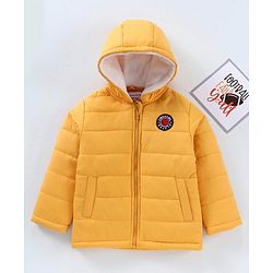 Babyhug 100% Cotton Full Sleeves Winter Hooded Frock Abstract Print - Multicolour main image 0