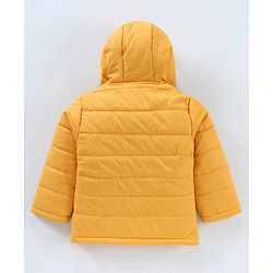 Babyhug Woven Full Sleeves Winter Jacket Solid - Yellow