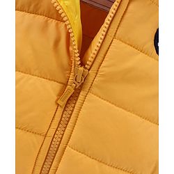Babyhug Woven Full Sleeves Winter Jacket Solid - Yellow