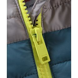Babyhug Full Sleeves Quilted Jacket Colour Block Pattern - Multicolour