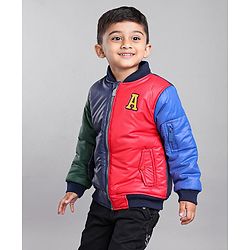 Babyhug Full Sleeves Color Block Bomber Jacket - Multicolor