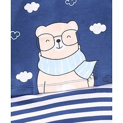 Babyhug 100% Cotton Short Sleeves Romper Teddy Print - Blue
