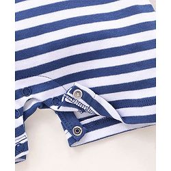Babyhug 100% Cotton Short Sleeves Romper Teddy Print - Blue