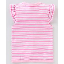 Babyhug 100% Cotton Half Sleeves Striped & Cat Printed Vest Pack Of 3 - Multicolour
