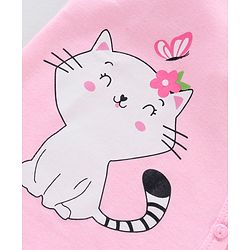 Babyhug 100% Cotton Half Sleeves Striped & Cat Printed Vest Pack Of 3 - Multicolour