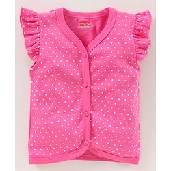 Babyhug 100% Cotton Cap Sleeves Vests Pack of 2 Floral & Polka Dot Print- Multicolor
