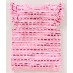 Babyhug 100% Cotton Cap Sleeves Vests Pack of 2 Floral & Polka Dot Print- Multicolor