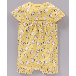 Babyhug Short Sleeves 100% Cotton Romper Pack of 2 - Pink Yellow