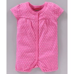 Babyhug Short Sleeves 100% Cotton Romper Pack of 2 - Pink Yellow