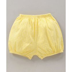 Babyhug 100% Cotton Bloomers Cat Print & Striped Pack Of 5 - Pink Yellow