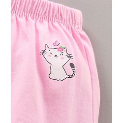 Babyhug 100% Cotton Bloomers Cat Print & Striped Pack Of 5 - Pink Yellow