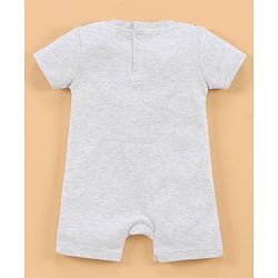 Babyhug Half Sleeves Cotton Romper Printed - Light Grey