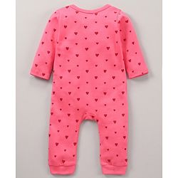 Babyhug 100% Cotton Knit Full Sleeves Rompers Set Heart & Penguin Print Pack of 2 - Multicolour