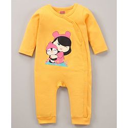 Babyhug 100% Cotton Knit Full Sleeves Rompers Set Heart & Penguin Print Pack of 2 - Multicolour
