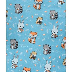 Babyhug 100% Cotton Full Sleeves Fox Print & Striped Rompers Pack Of 2 - Multicolour