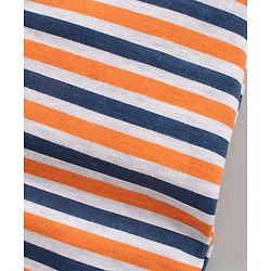 Babyhug 100% Cotton Full Sleeves Fox Print & Striped Rompers Pack Of 2 - Multicolour