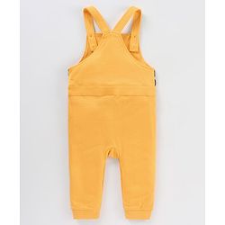 Babyhug Half Sleeves Dungaree Style Romper With Inner Tee Stripe Print - Yellow