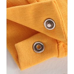 Babyhug Half Sleeves Dungaree Style Romper With Inner Tee Stripe Print - Yellow