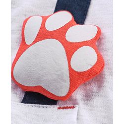 Babyhug Half Sleeves T-Shirt & Hooded Jacket With Joggers Tiger Print - White Orange Blue