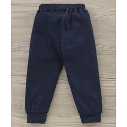 Babyhug Half Sleeves T-Shirt & Hooded Jacket With Joggers Text Print - Orange Navy Blue