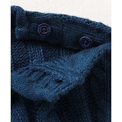 Babyhug Full Sleeves Knit Pullover Cable Knit Sweater - Navy Blue