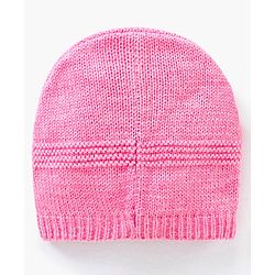 Babyhug Full Sleeves Baby Sweater Set With Cap Bunny Patch- Pink