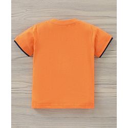 Babyhug Half Sleeves Tee and Shorts Set Text Print - Orange Navy