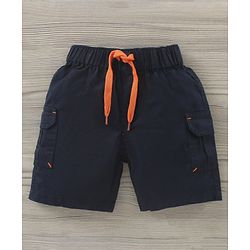 Babyhug Half Sleeves Tee and Shorts Set Text Print - Orange Navy