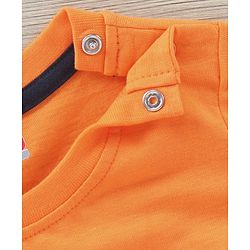 Babyhug Half Sleeves Tee and Shorts Set Text Print - Orange Navy