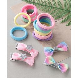 Babyhug Free Size Hair Clips & Bands Set - Multicolor