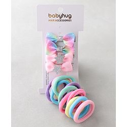 Babyhug Free Size Hair Clips & Bands Set - Multicolor