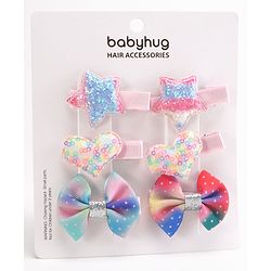 Babyhug Hair Pins And Clips Pack of 6 - Multicolor