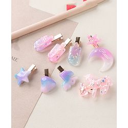 Babyhug Hair Pins And Clips Free Size Pack of 8 - Multicolor