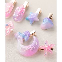 Babyhug Hair Pins And Clips Free Size Pack of 8 - Multicolor
