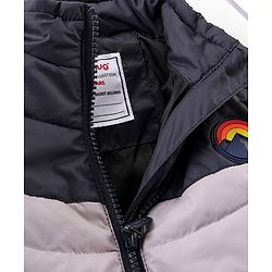 Babyhug Full Sleeves Color Block Quilted Jacket - Multicolour