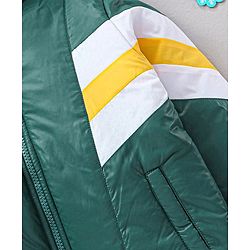 Babyhug Full Sleeves Color Block Hooded Jacket - Multicolor
